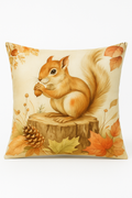 Decorative throw pillow cover pumpkin squirrel autumn