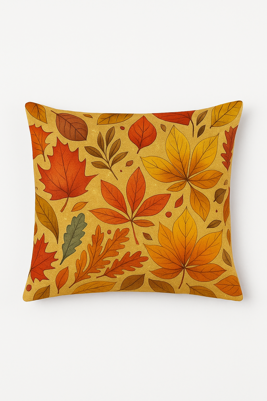 Autumn Leaves and Pumpkins Throw Pillow Cover, Style One