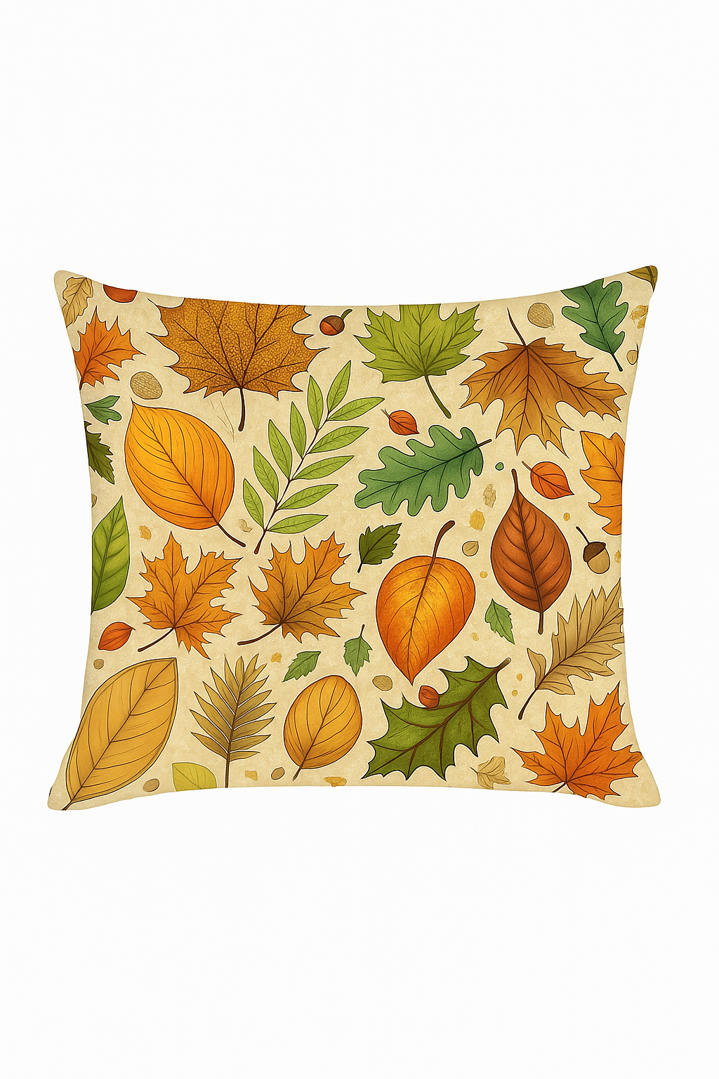 Decor throw pillow cover autumn leaves and pumpkins