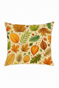 Decor throw pillow cover autumn leaves and pumpkins