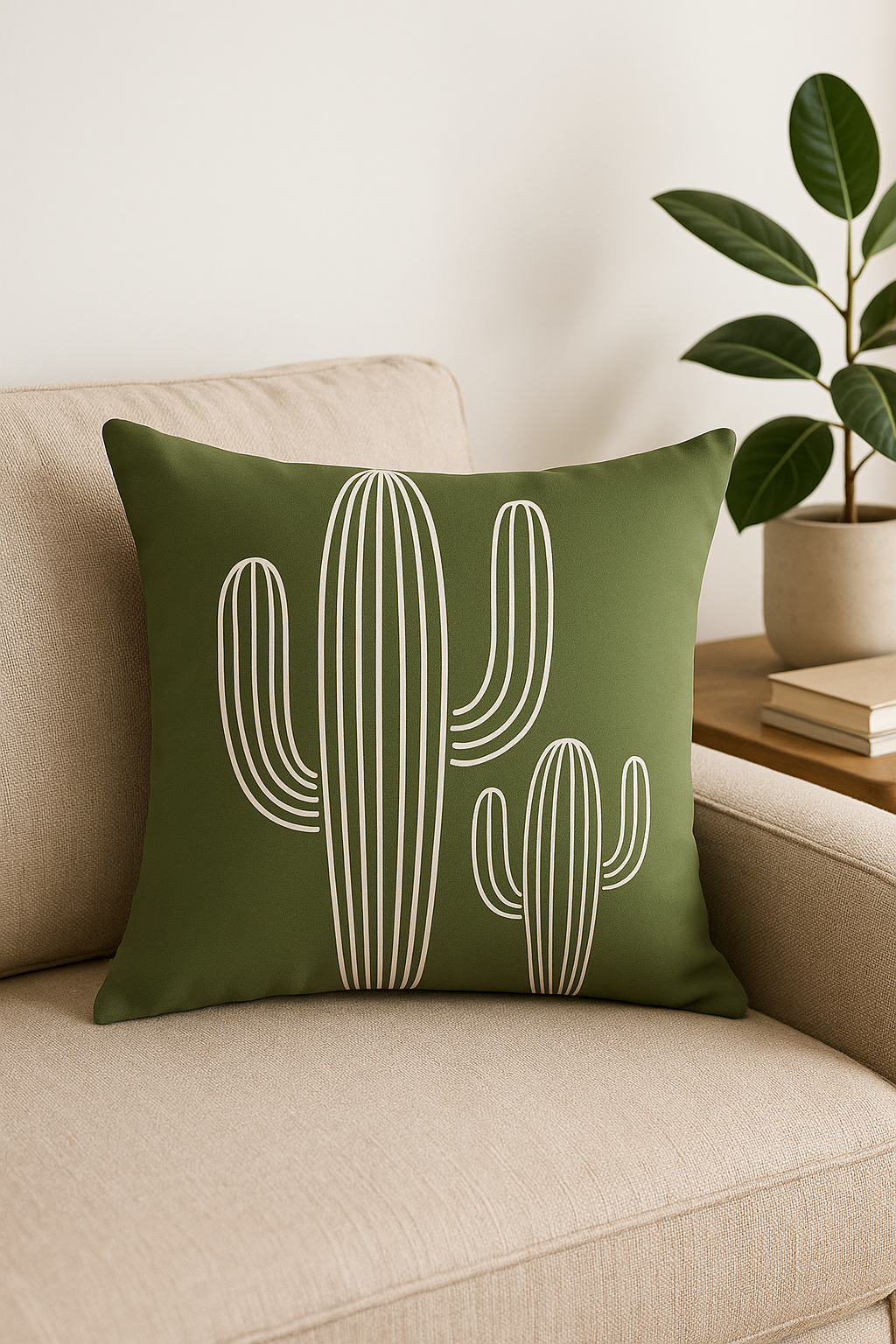 Fresh Green Leaf Throw Pillow Cover for Interior Decor - view 2