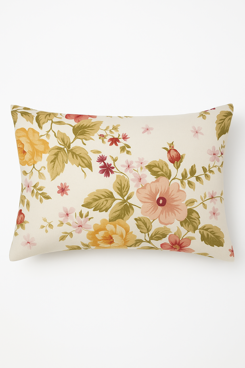 Expressive Rainbow Floral Throw Pillow Cover