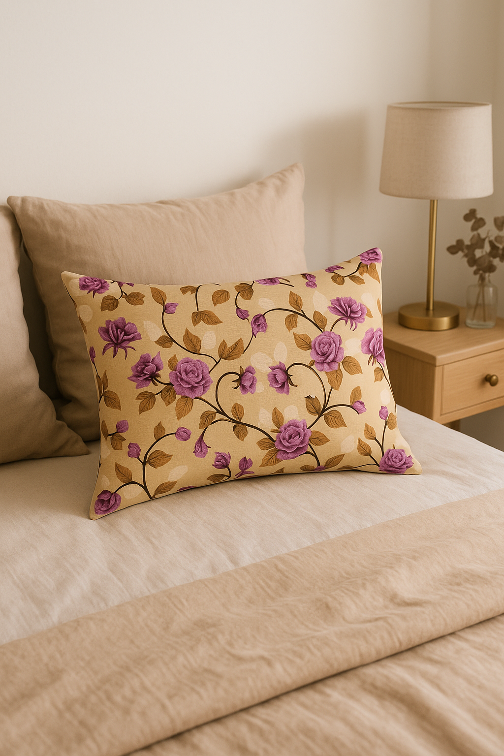 Rhythmic Rainbow Floral Throw Pillow Cover - view 2