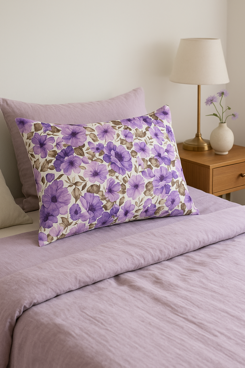 Bright Poetic Rainbow Floral Throw Pillow Cover - view 2