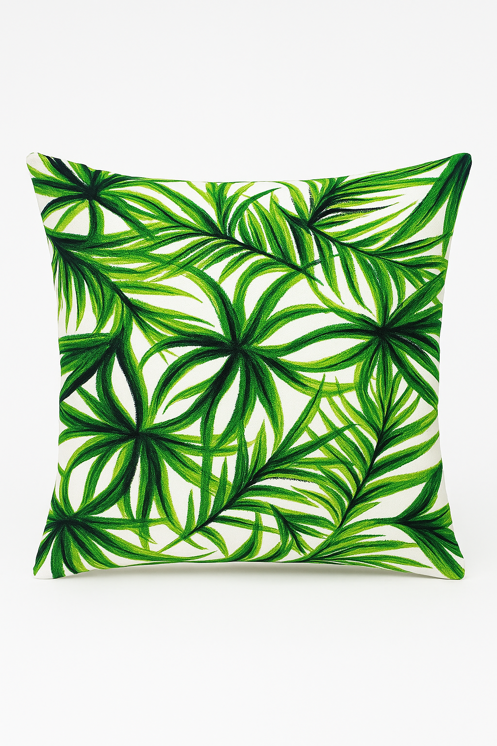 Green Monstera & Palm Throw Pillow Cover