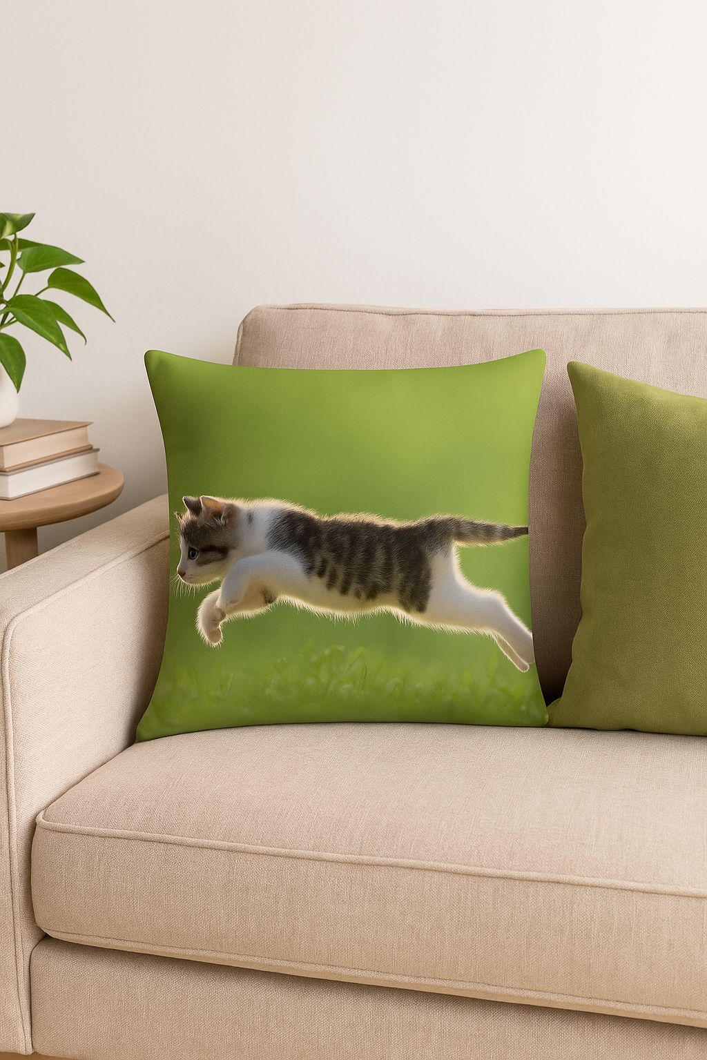 Cute Cat Print Decorative Throw Pillow Cover, Design 3 - view 2