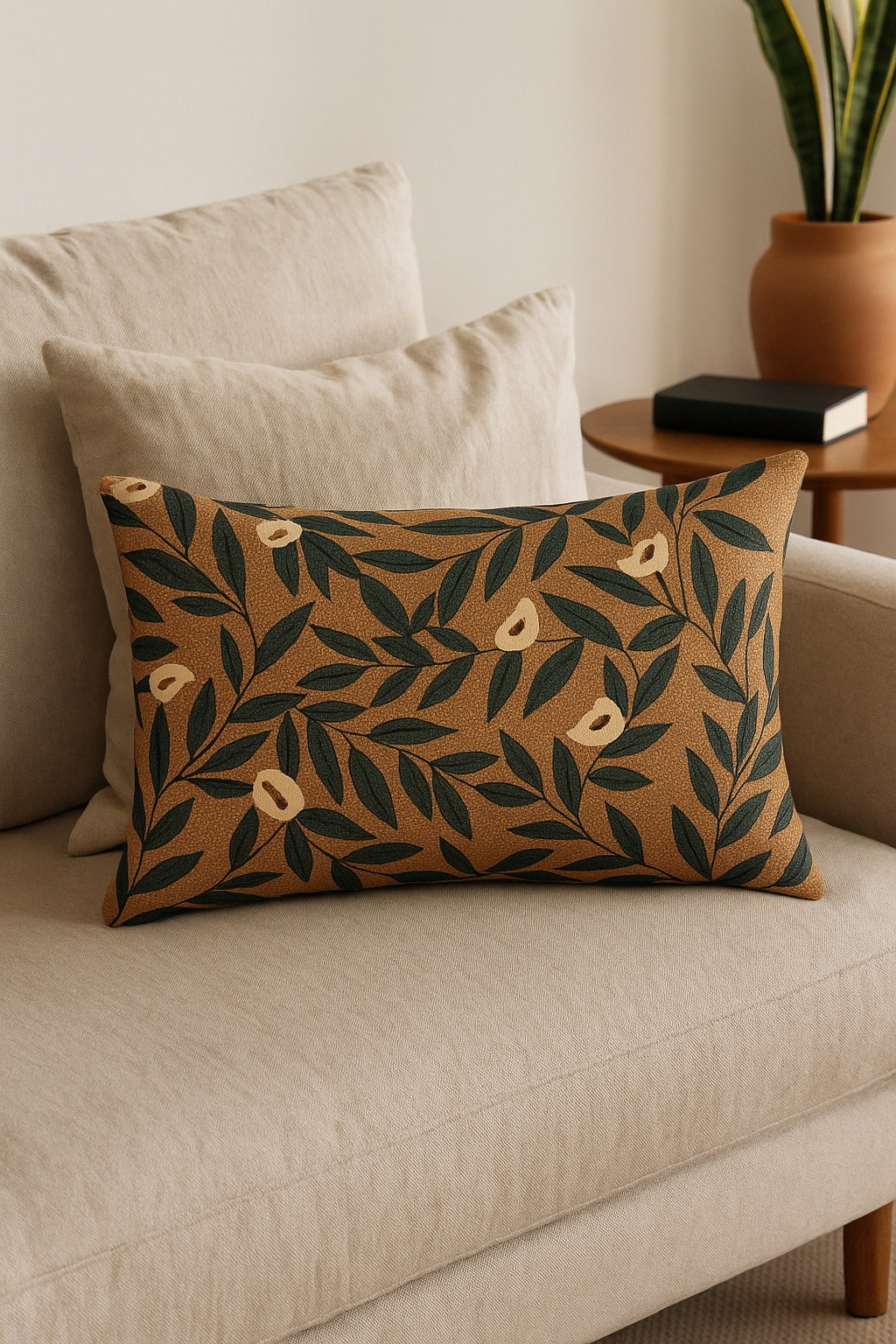 Sunflower Leaf Throw Pillow Cover for Interiors - view 2
