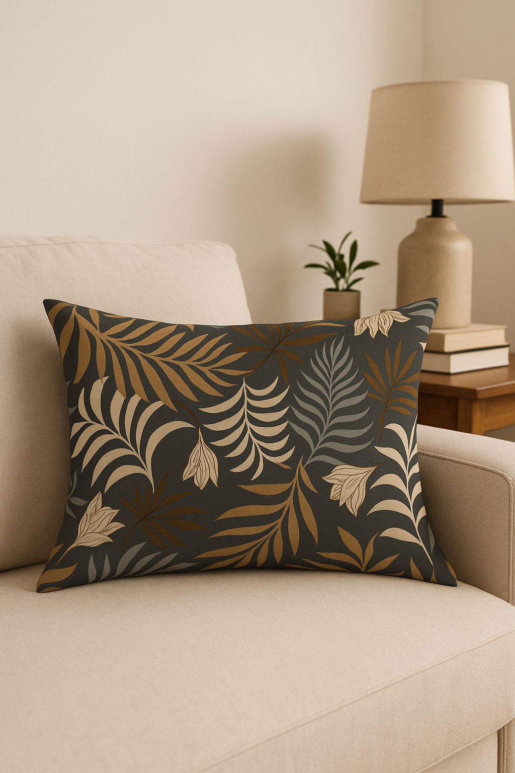 Chic Tropical Green Leaves Throw Pillow Cover 30x50cm - view 2