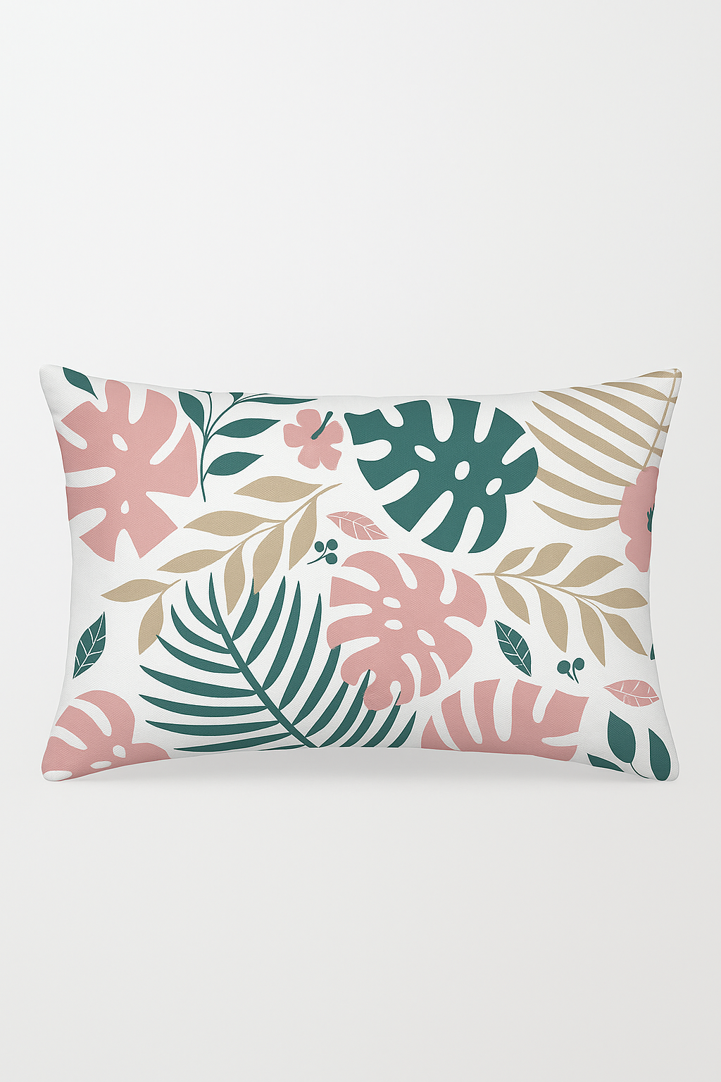 Easy-Living Tropical Green Leaves Throw Pillow Cover 30x50cm