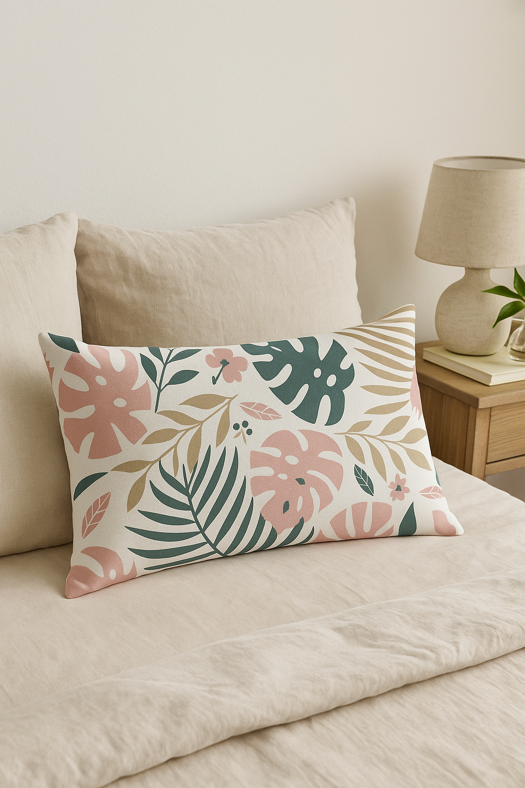 Easy-Living Tropical Green Leaves Throw Pillow Cover 30x50cm - view 2