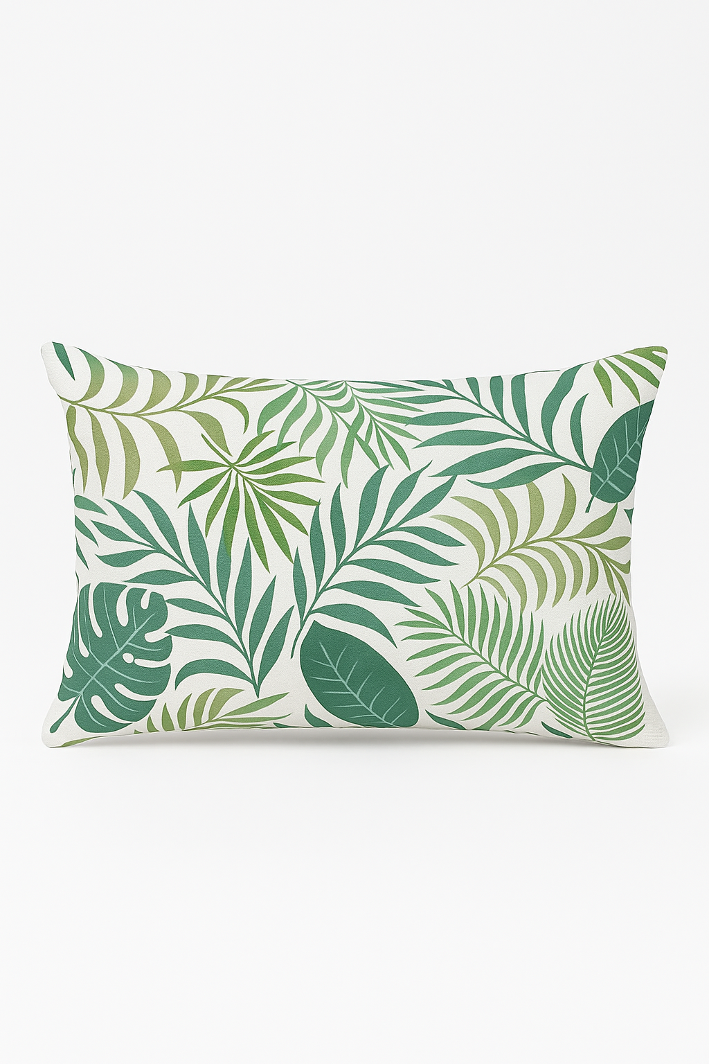 Controlled Tropical Green Leaves Throw Pillow Cover 30x50cm