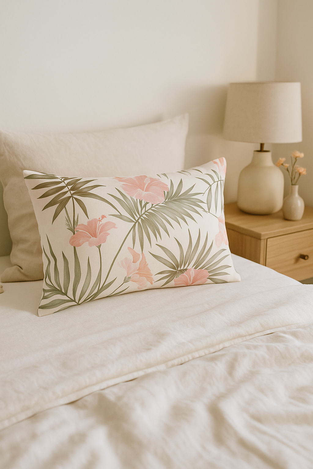 Soothing Tropical Green Leaves Throw Pillow Cover 30x50cm - view 2