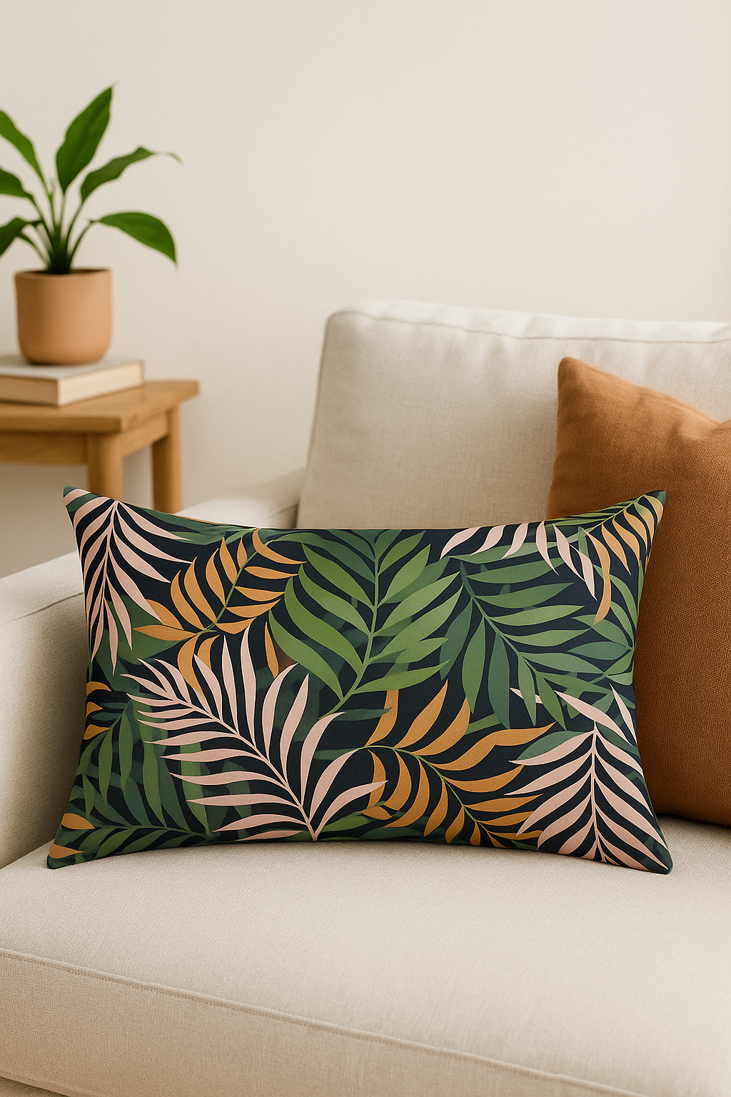 Cozy Tropical Green Leaves Throw Pillow Cover 30x50cm - view 2