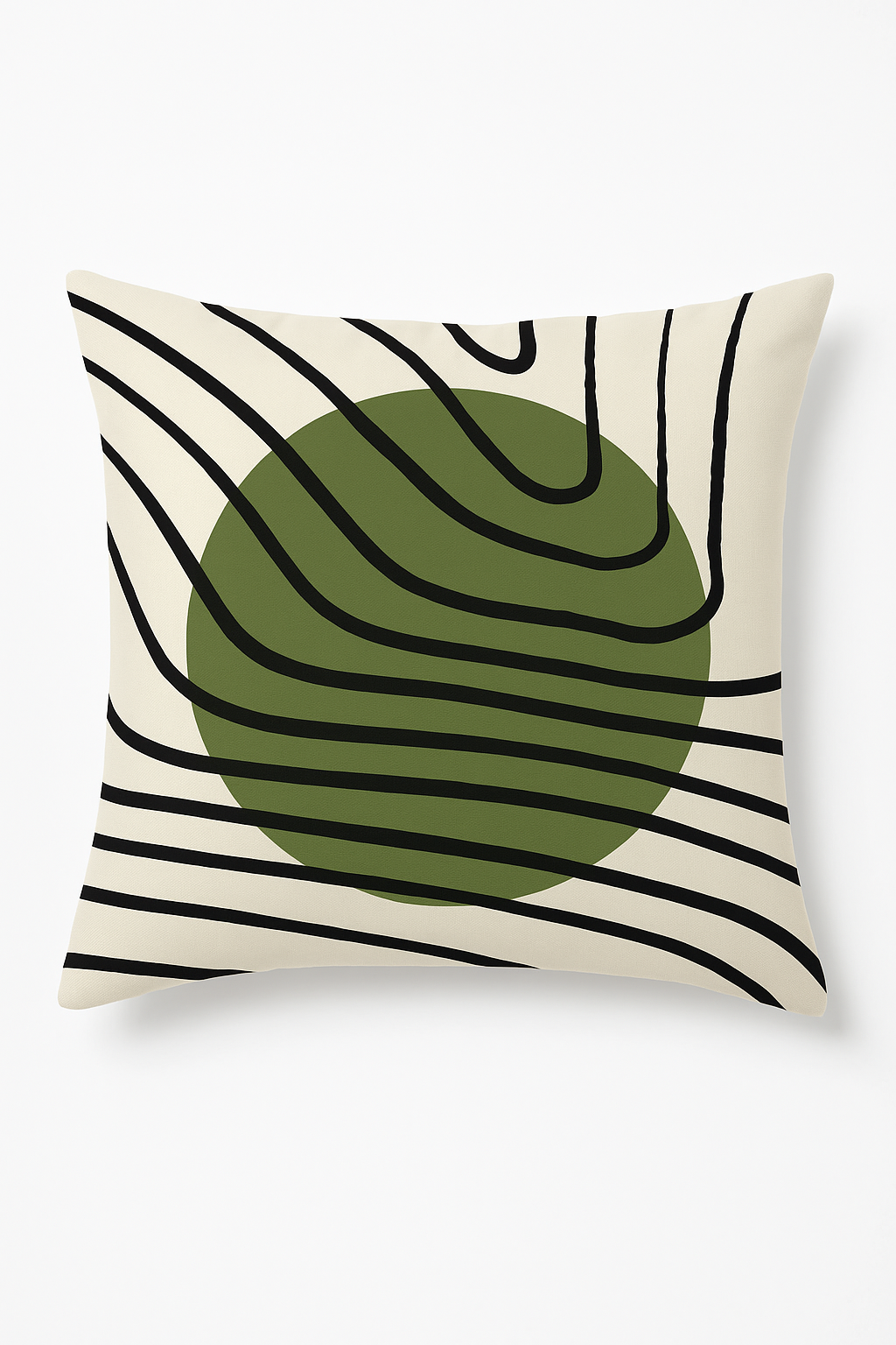 Understated Abstract Green Floral Throw Pillow Cover