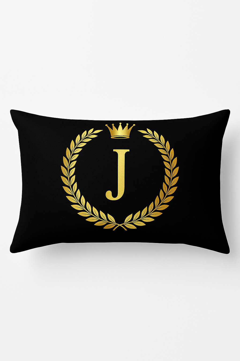 Graphical Black and Gold Lettered Throw Pillow Cover