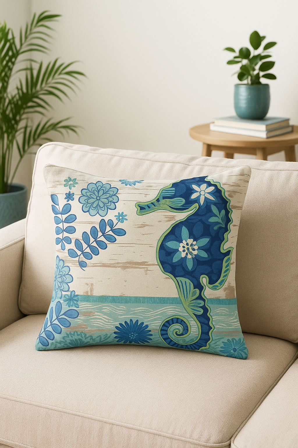 Sea Turtle Shell-Print Throw Pillow Cover for Contemporary Sofas - view 2