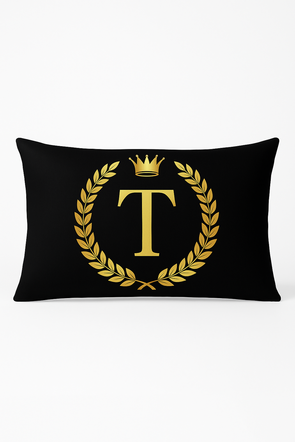 Radiant Black & Gold Letter Throw Pillow Cover