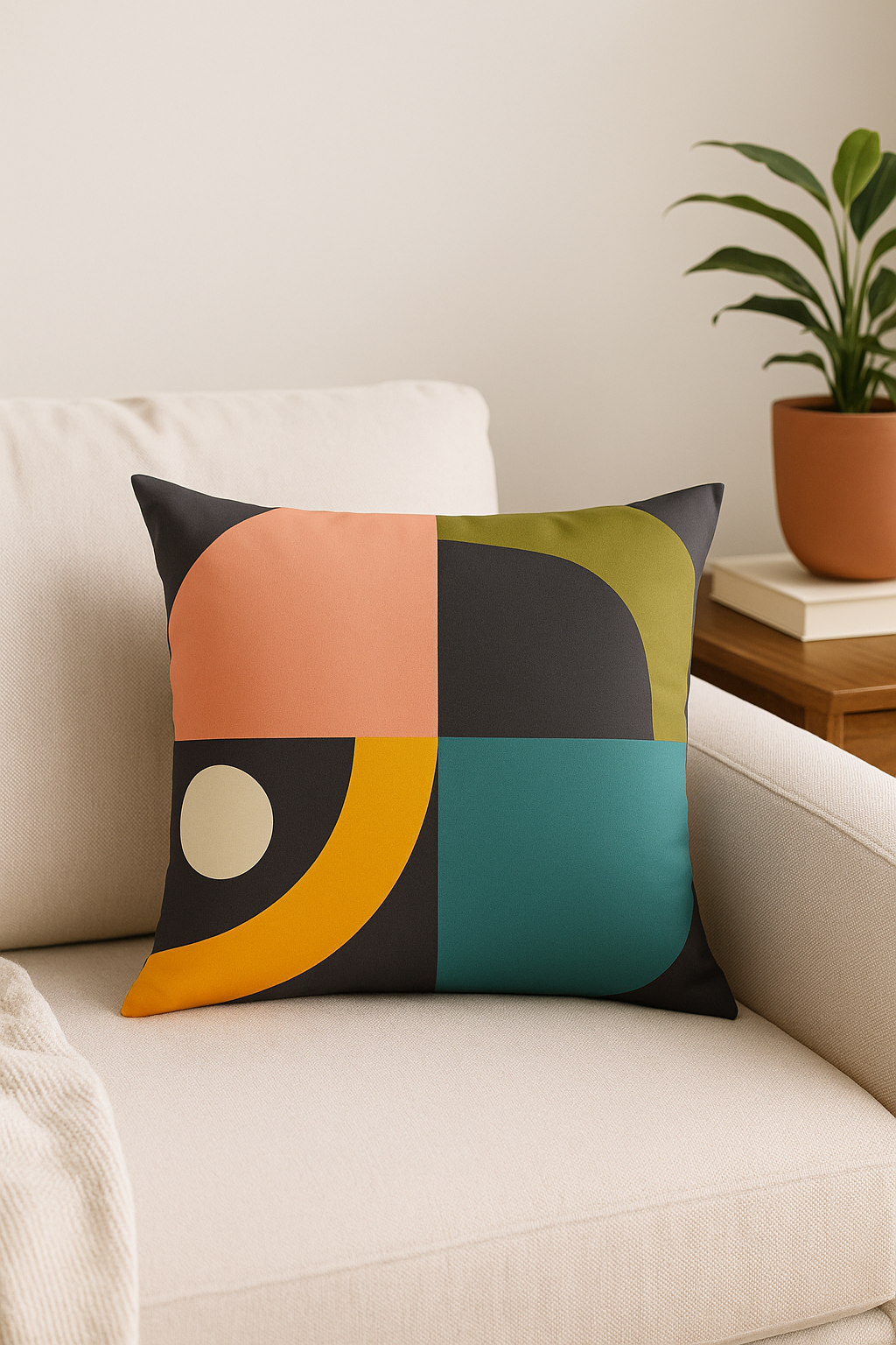 Abstract Nordic Throw Pillow Cover for the Living Room or Reception - view 2