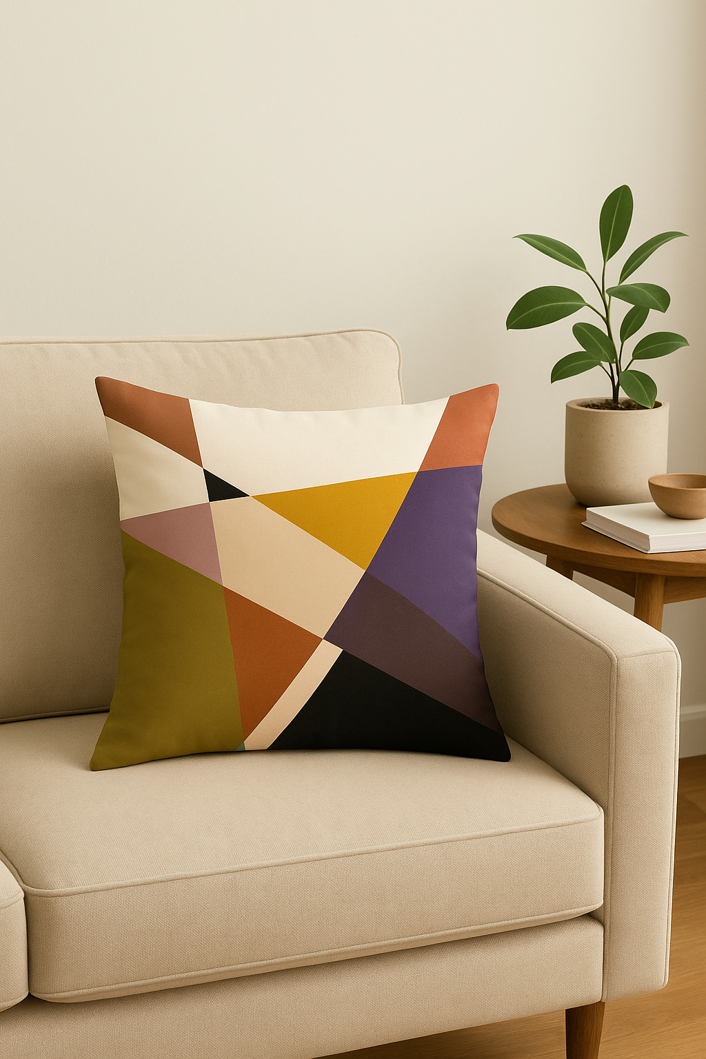 Abstract Nordic Throw Pillow Cover for Minimalist or Eclectic Decor - view 2