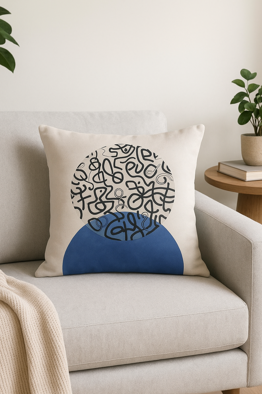 Graphic Abstract Throw Pillow Cover for Modern Decor - view 2