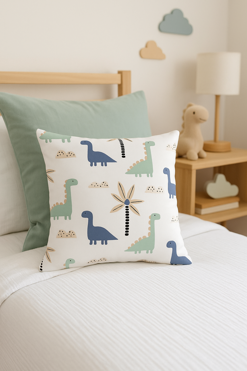 Cute Dinosaur Throw Pillow Cover with Playful Animal Motif - view 2