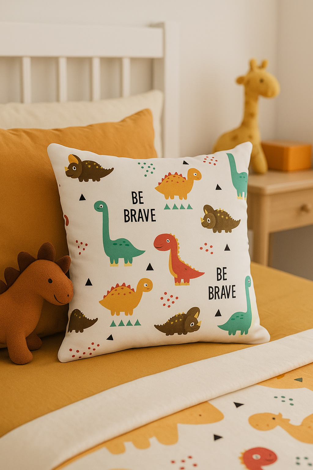 Cute dinosaur throw pillow cover for sofa and car - view 2