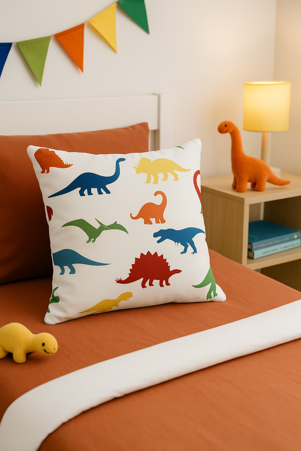 Cute dinosaur throw pillow cover for luxurious home decoration - view 2