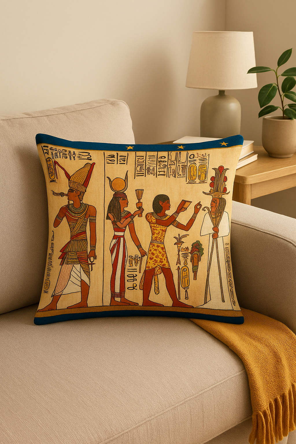 Egyptian throw pillow cover decoration for sofa and living room - view 2