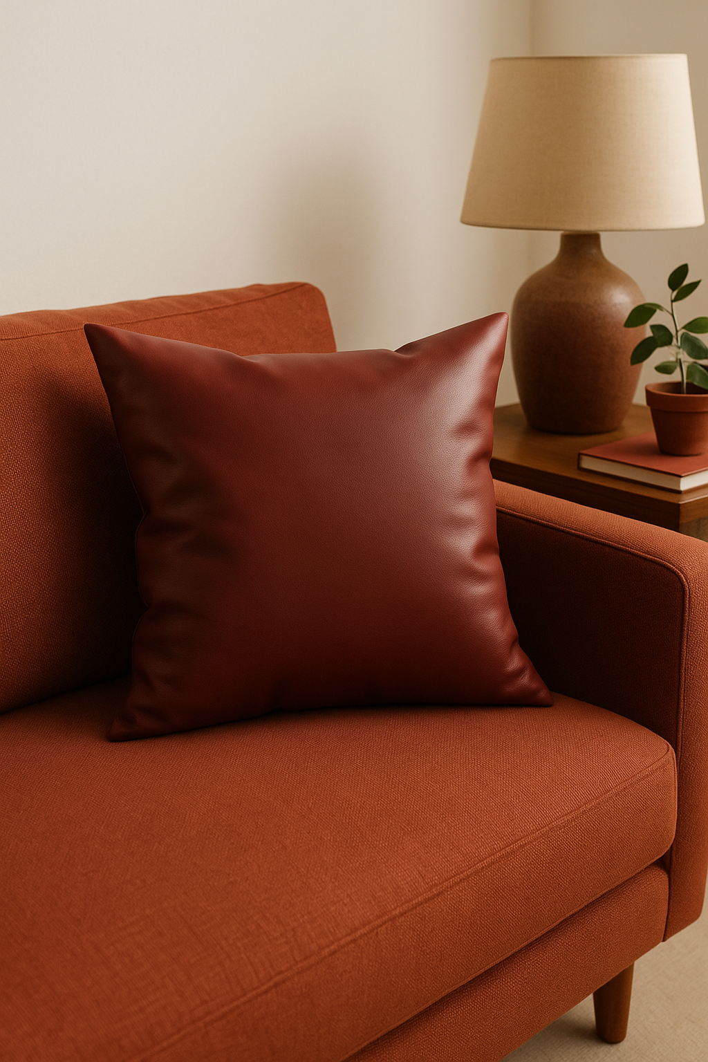 Leather throw pillow cover for elegant sofa decoration - view 2