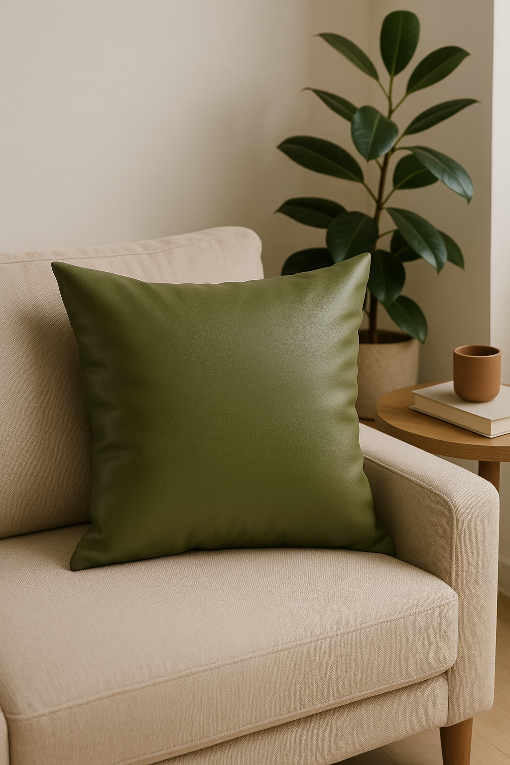 Faux Leather Throw Pillow Cover for Sofa - view 2