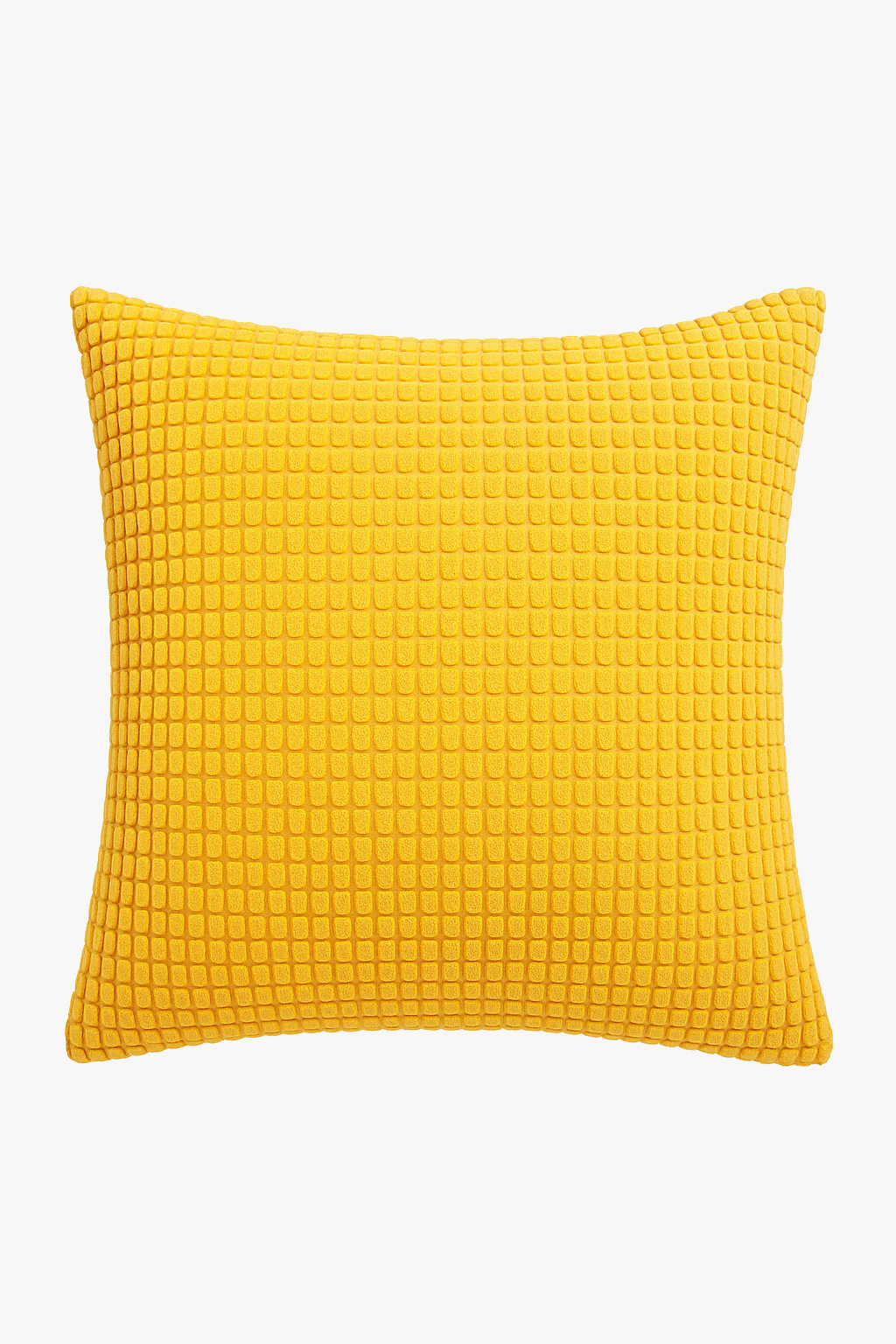 Ribbed Velvet Corn-Grain Throw Pillow Cover in Gold, Large Size