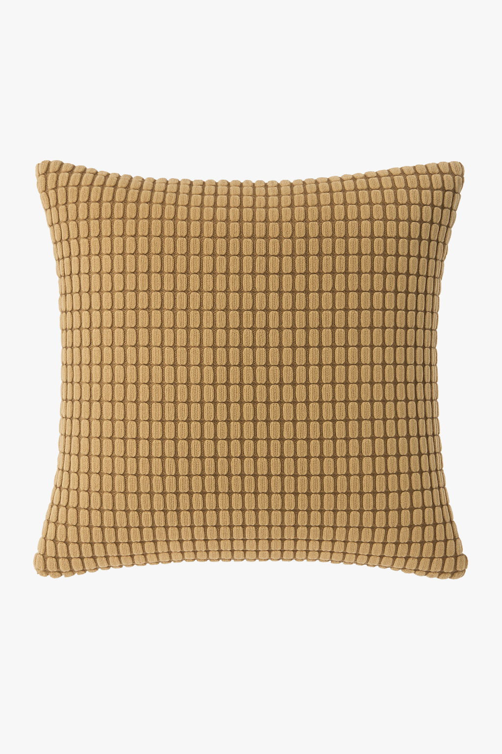 Ribbed Velvet Corn-Grain Throw Pillow Cover in Camel, Large Size