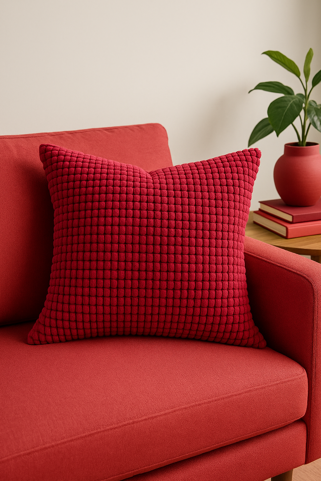Solid Color Ribbed Velvet Throw Pillow Cover, Design 1 - view 2
