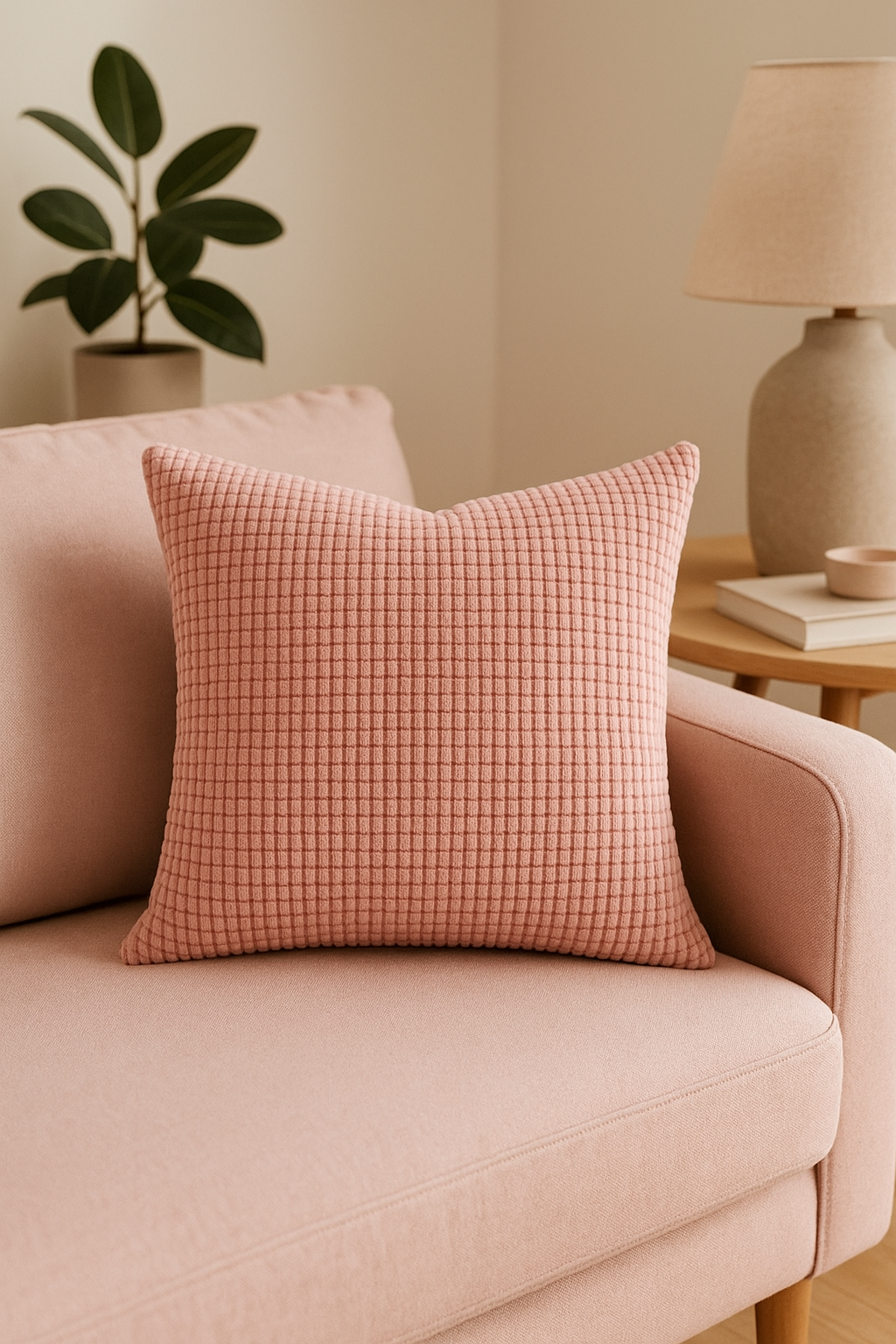 Ribbed Corduroy Throw Pillow Cover for Sofa or Bed - view 2