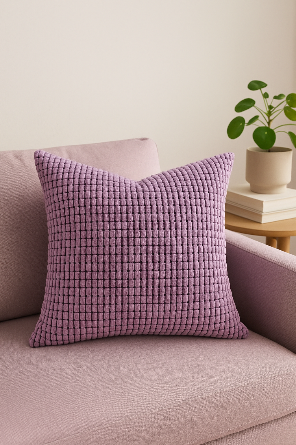 Ribbed Velvet Corn-Grain Throw Pillow Cover, Large, Style Four - view 2