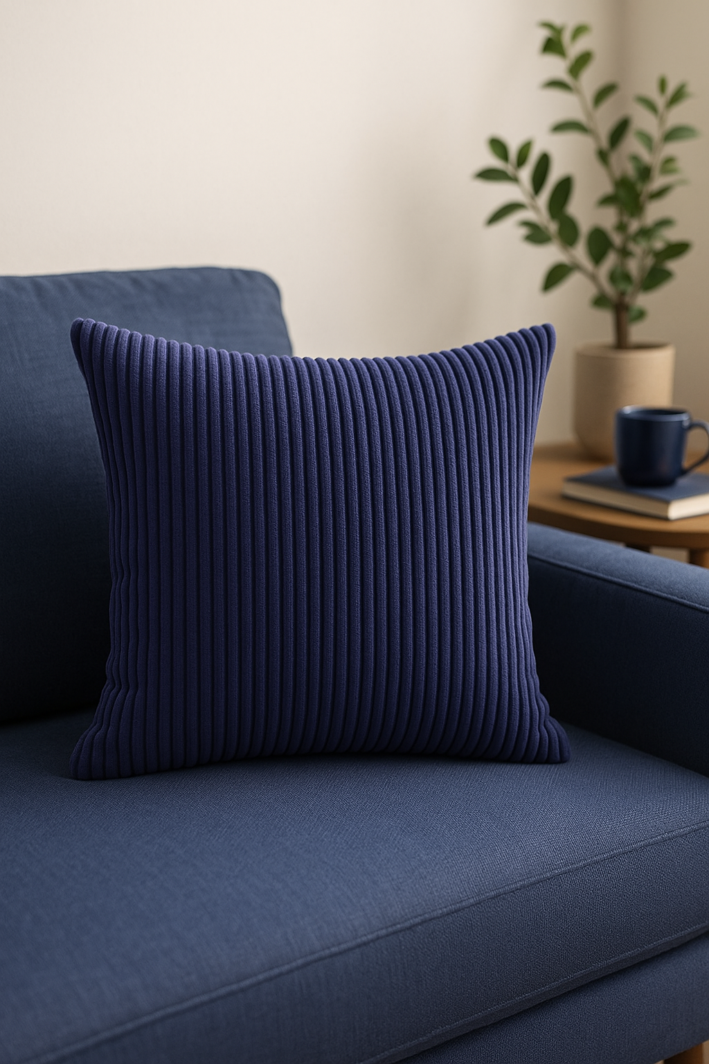 Refined Striped Corduroy Throw Pillow Cover - view 2