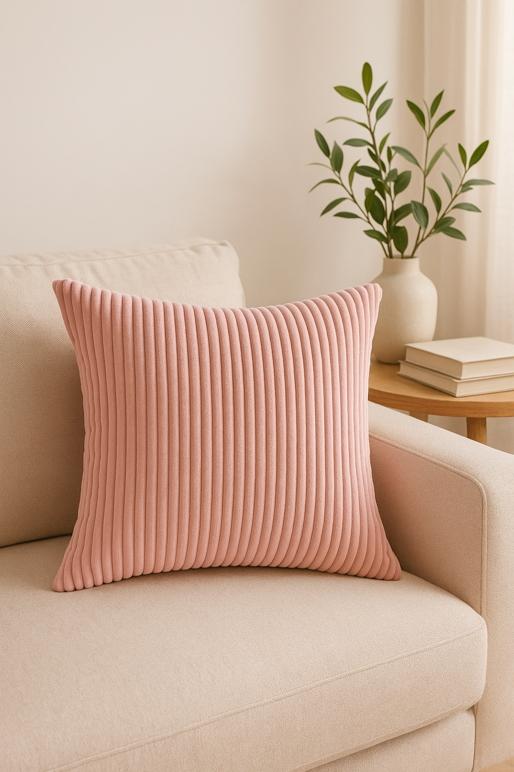 Refined Striped Ribbed Velvet Throw Pillow Cover - view 2