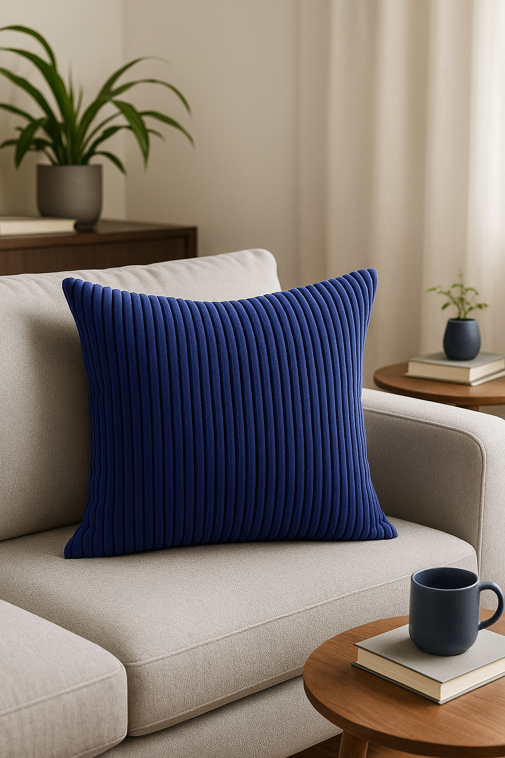 Classic Rib & Stripe Velvet Throw Pillow Cover - view 2