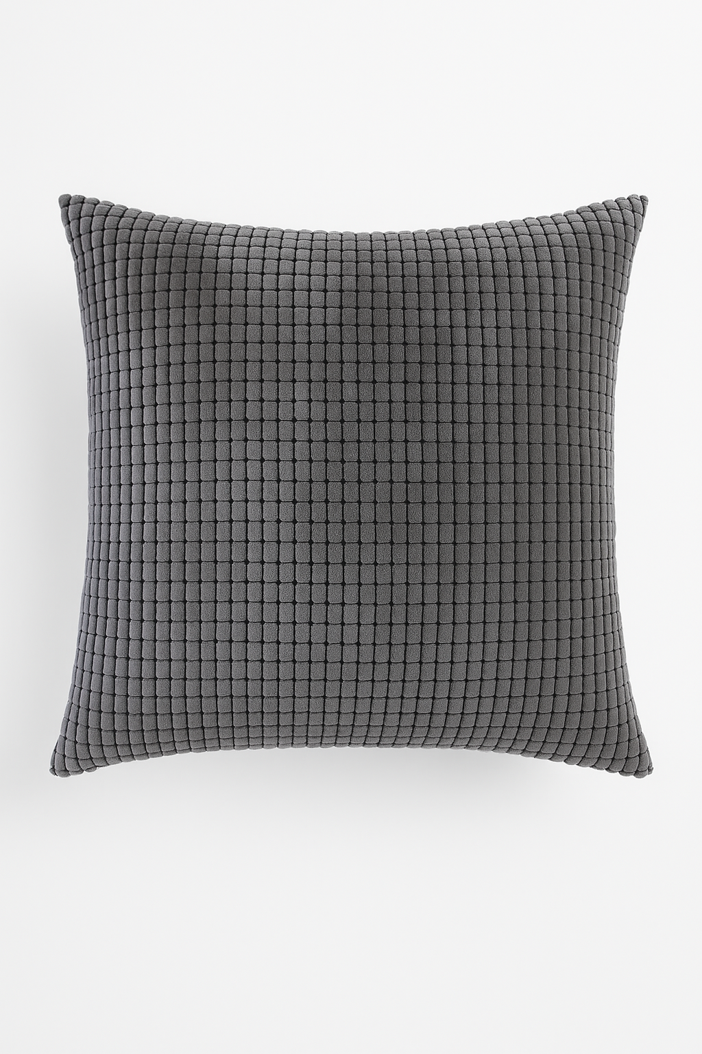 Dark Grey Ribbed Velvet Throw Pillow Cover, 40 to 70 cm