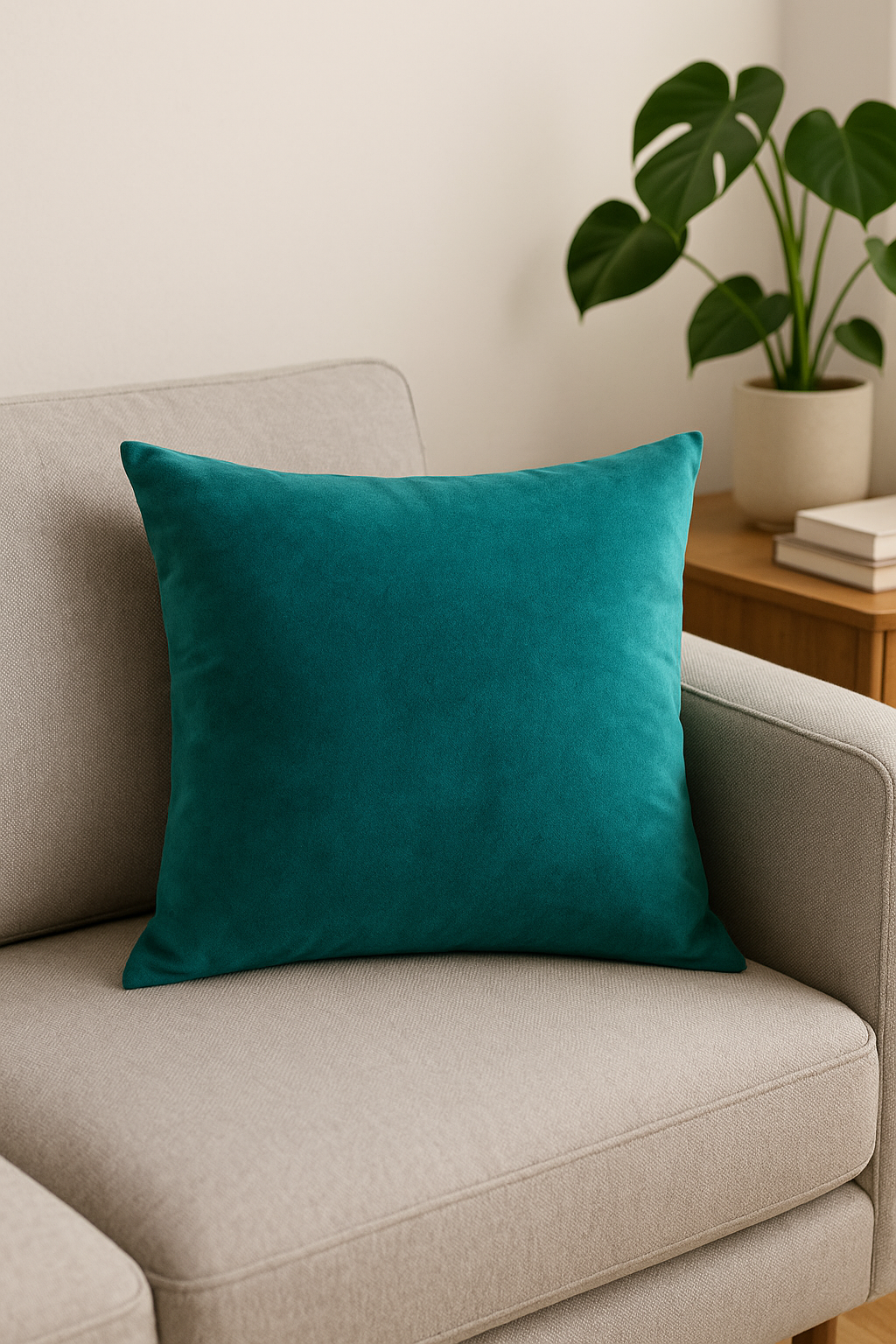 Custom-made, plain-coloured Dutch velvet throw pillow cover - view 2