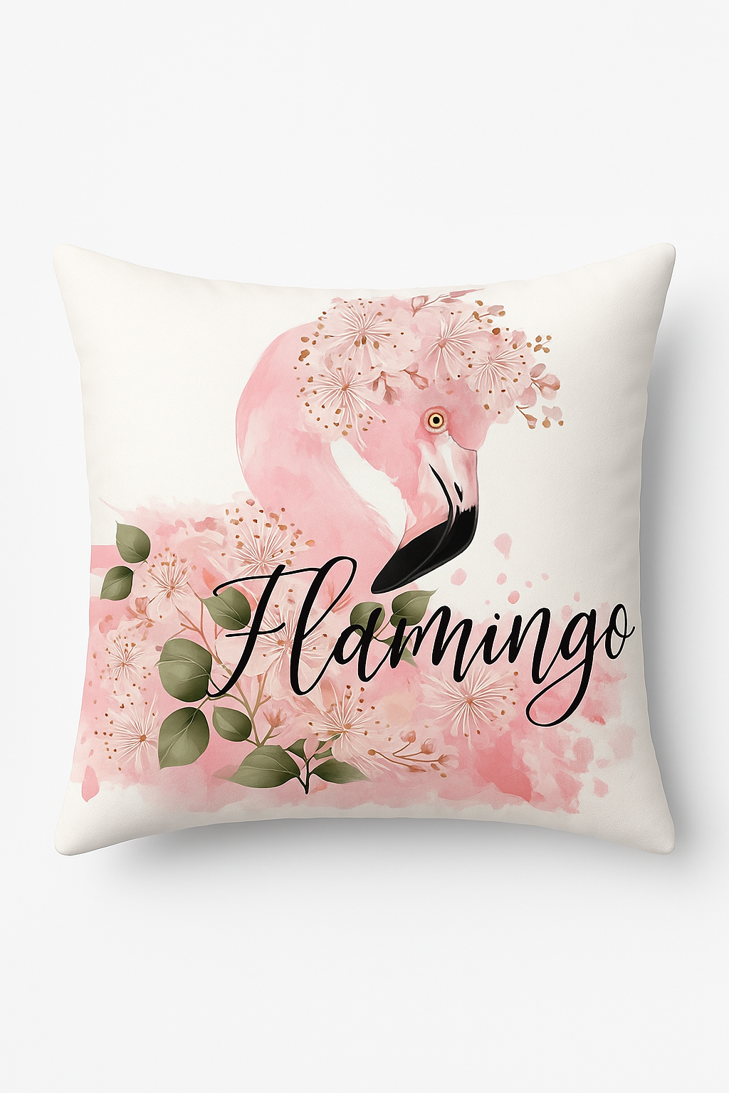 Pink Tropical Flamingo Throw Pillow Cover, 45x45 cm