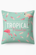Decorative throw pillow cover pink tropical 45x45 cm for sofa