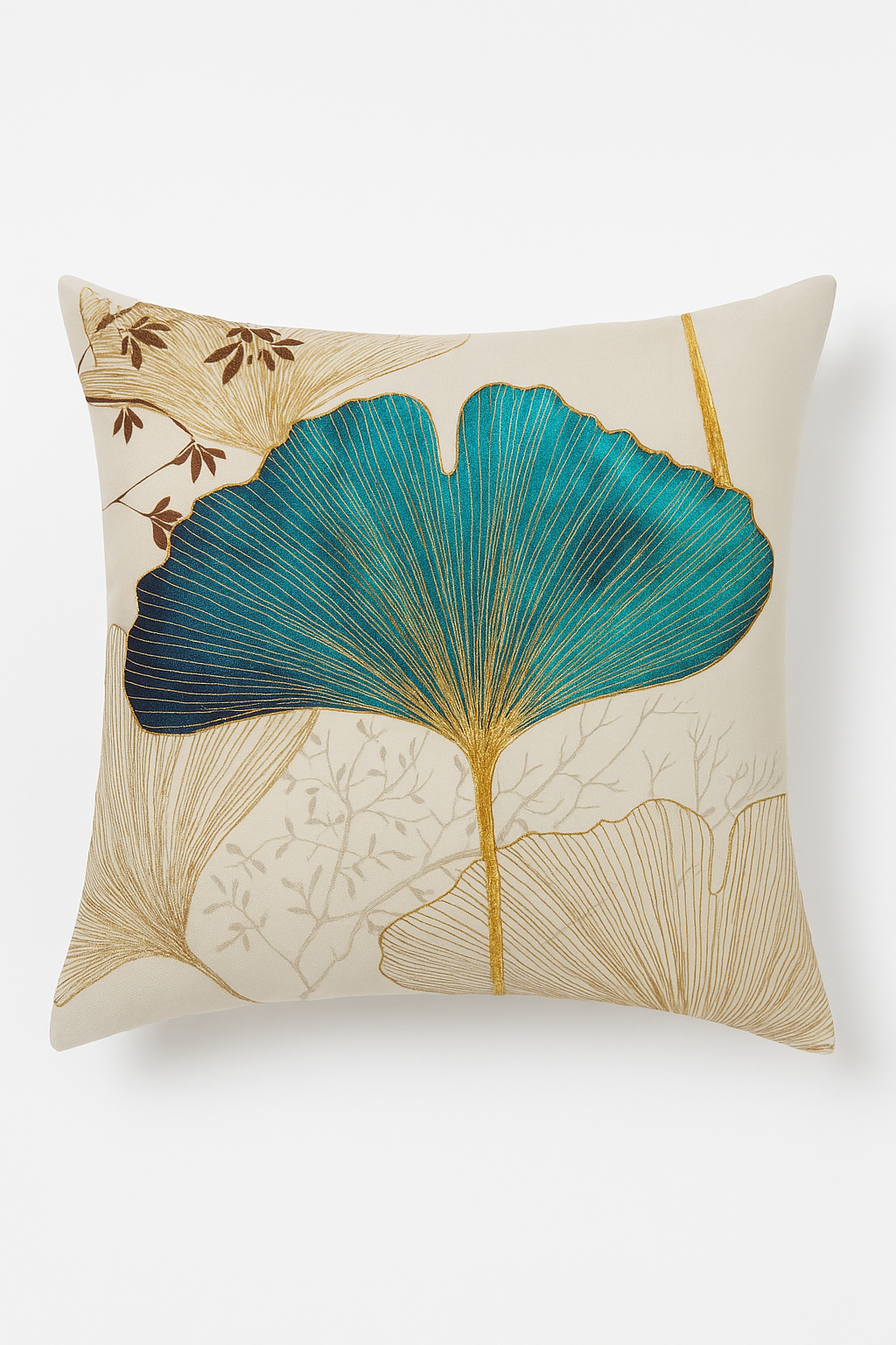 Leaf Ginkgo Floral Throw Pillow Cover for Home Decor