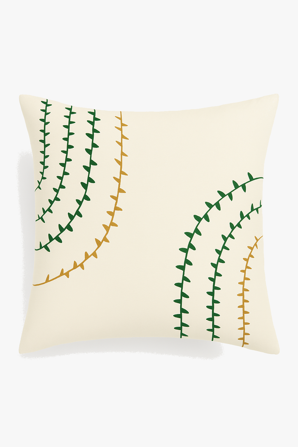 Abstract green floral throw pillow cover for interior decoration