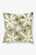 Deep Green Abstract Floral Throw Pillow Cover, One-Side Print