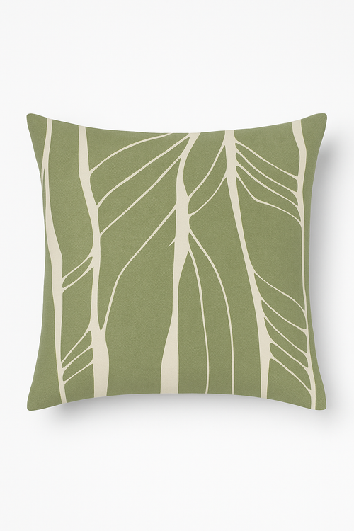 Abstract Floral Throw Pillow Cover with Organic Modern Design