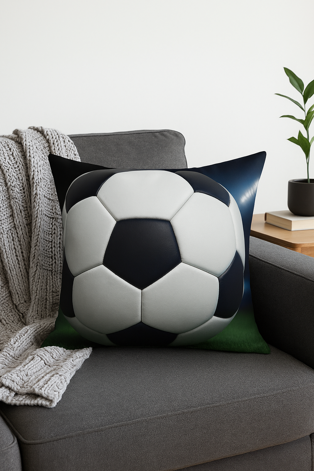 Football throw pillow cover for modern and sporty decor - view 2