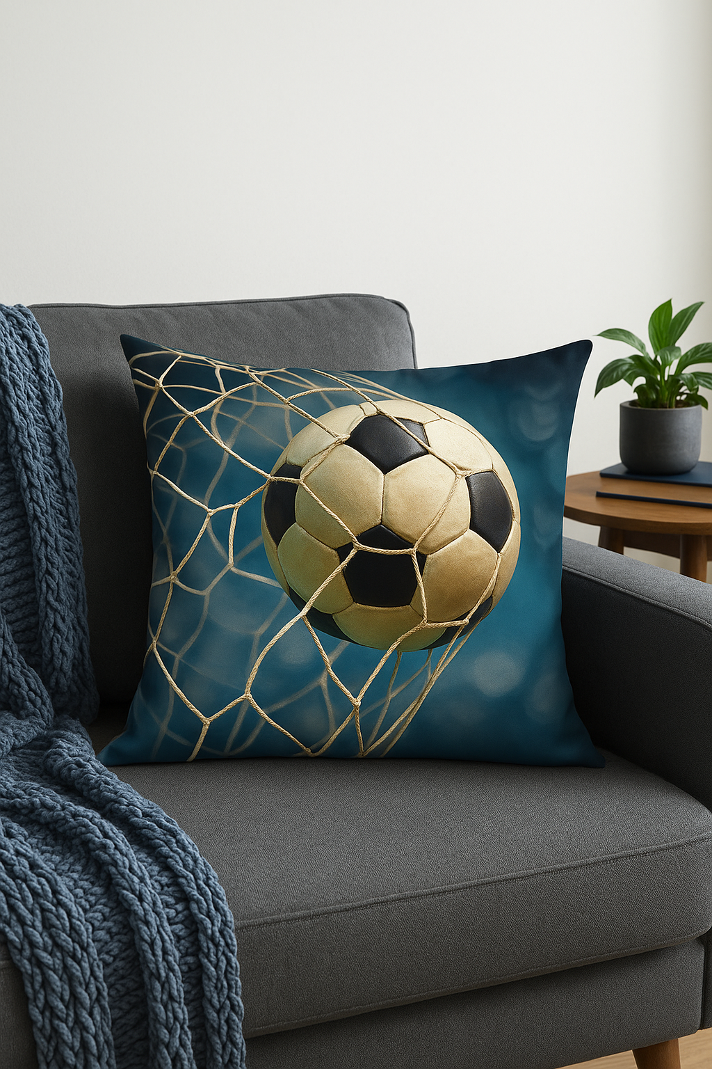 Football throw pillow cover for elegant interior decoration - view 2