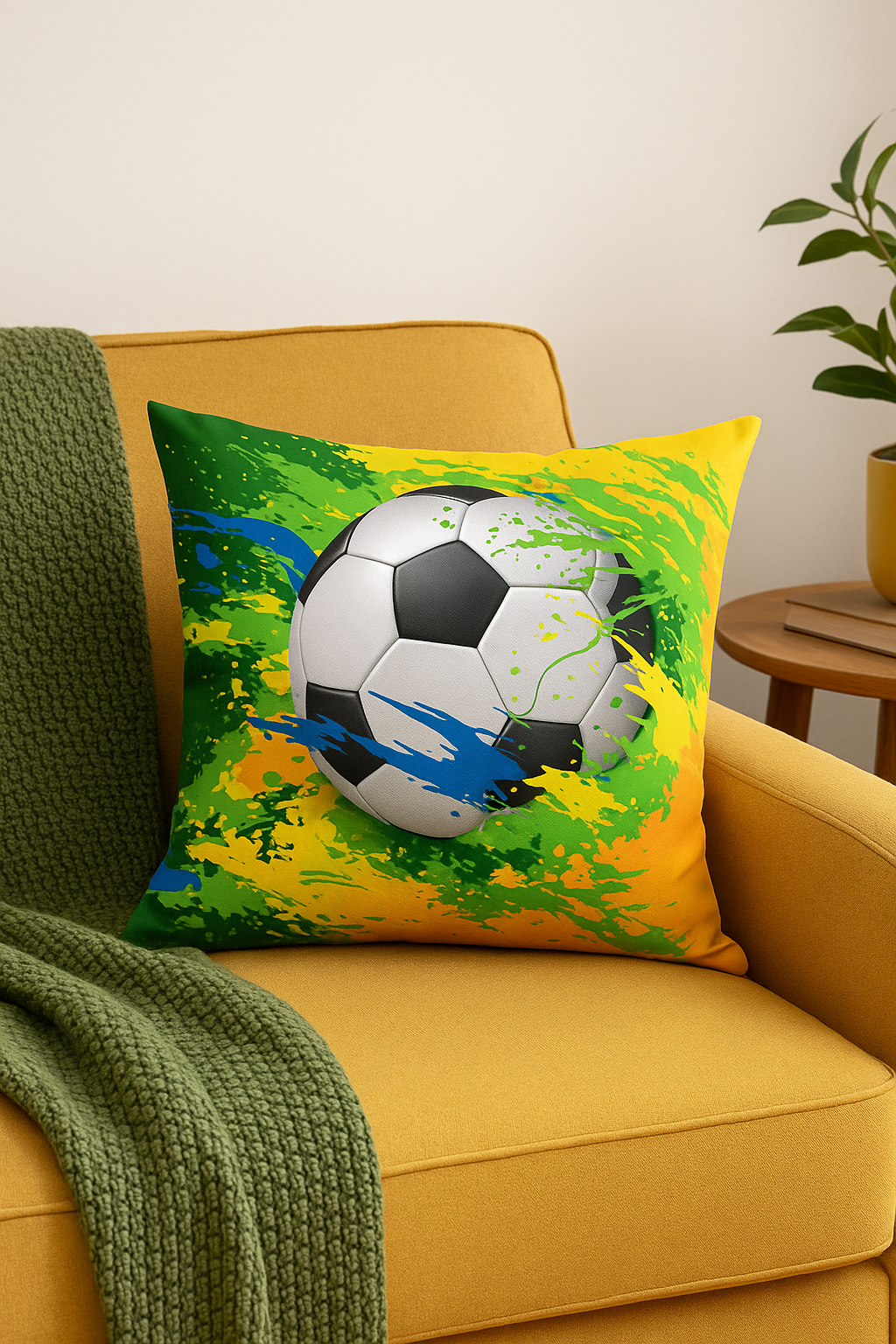Football Throw Pillow Cover for Modern Interior Decoration - view 2