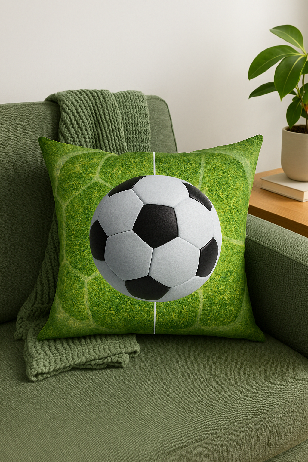 Classic Soccer Throw Pillow Cover for Home Decor - view 2